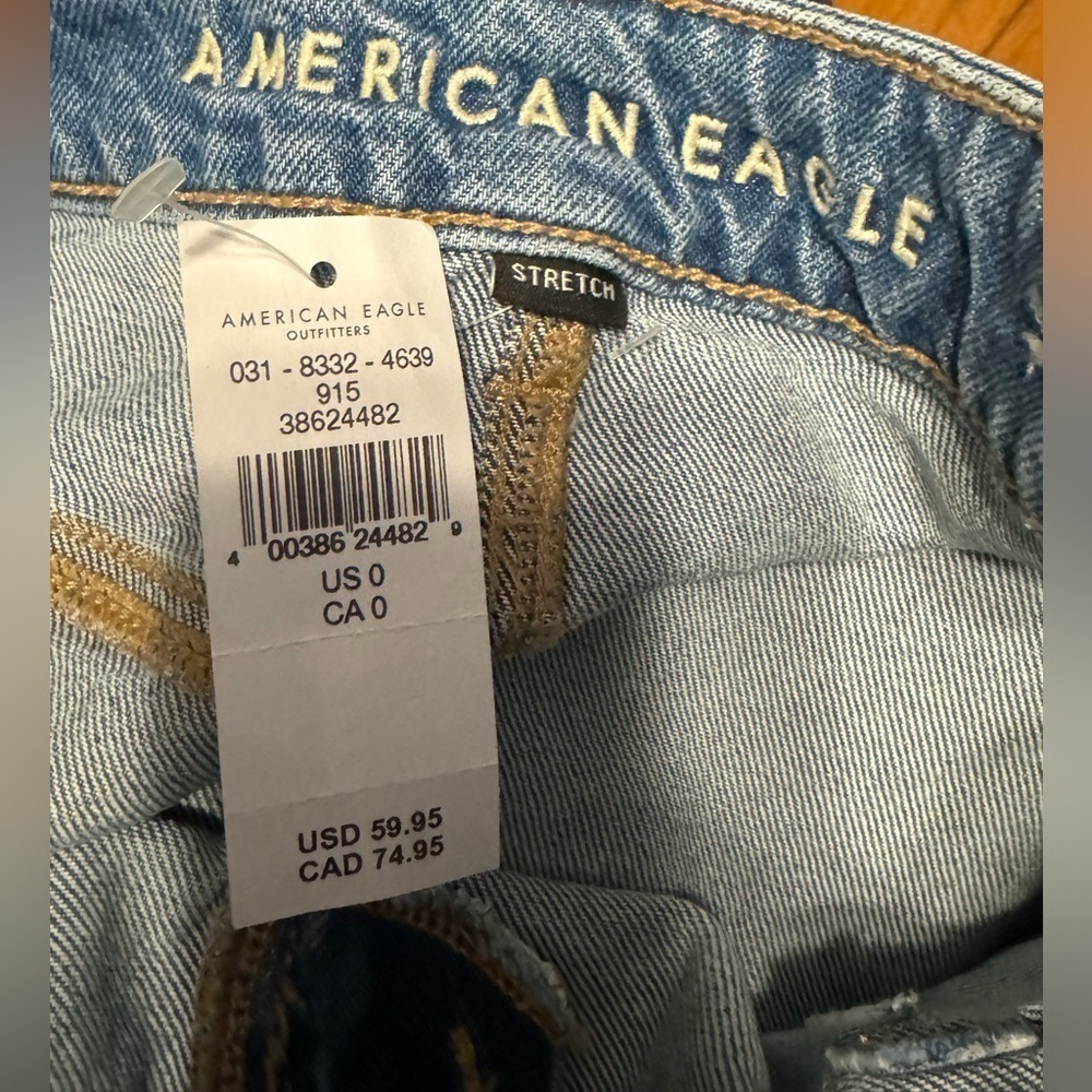 NWT American Eagle Low Rise Denim Cargo Mini Skirt in Light Wash SZ 0 - Picture 5 of 5